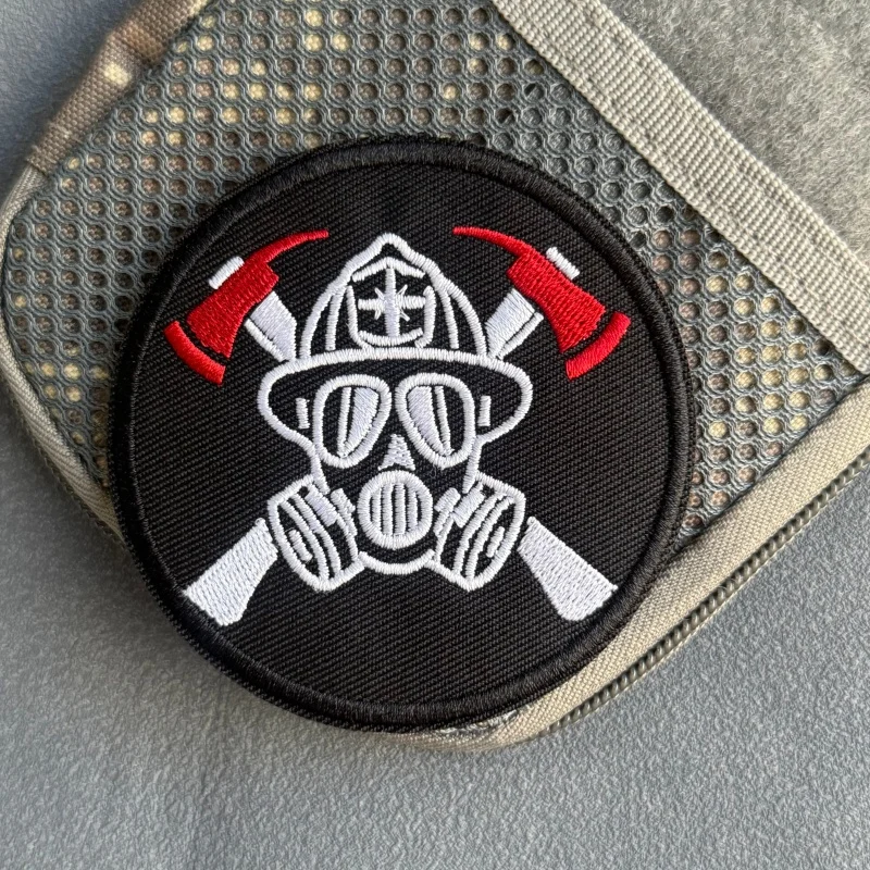 Parche táctico Bombero bordado Velcro para mochila y ropa