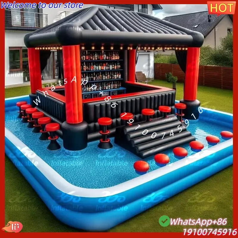 CE 360 Inflatable Customized Bar Pool Inflatable Pub Bar with Water Pool Party Event Advertising Inflatables