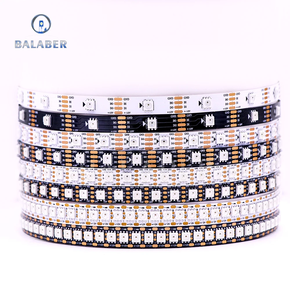 

12v Ws2815 Tira De Luzes Rgb Colorida Inteligente 1-5m 30/60/74/96/144leds/m Rgbic Endereçável Flexível Barra De Tira Led Branco