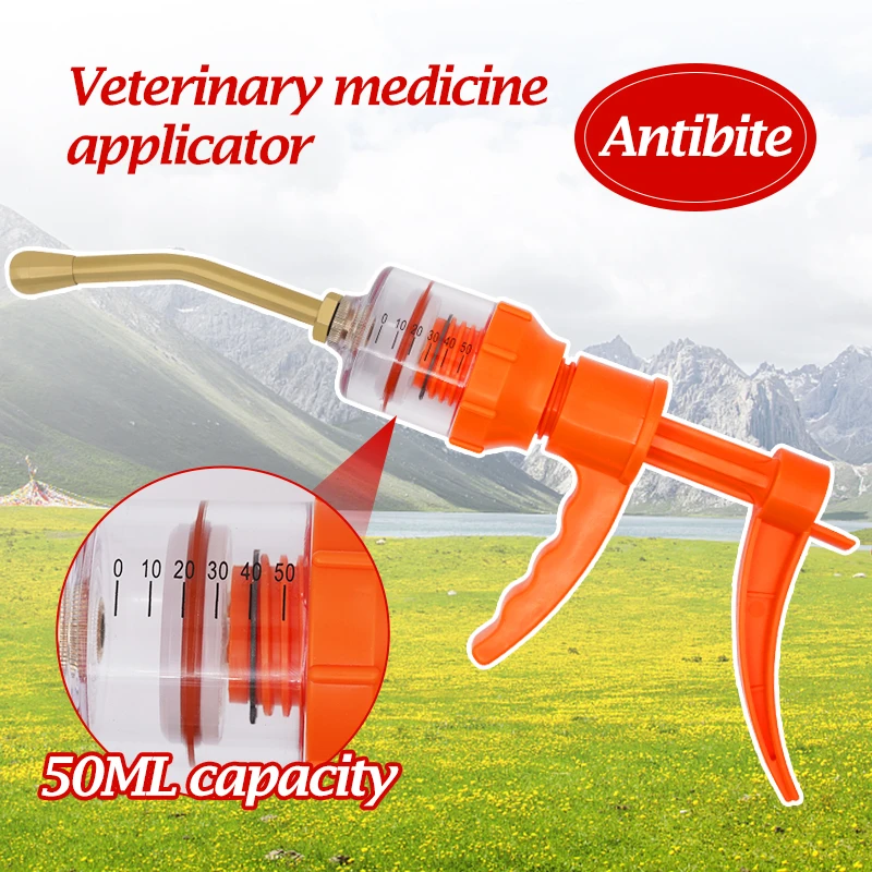 50Ml Animal Veterinary Feeding Gun Drum Medication for Animal Automatic Feeder Anti-Hog Livestock Pig Sheep Pouring Medicine