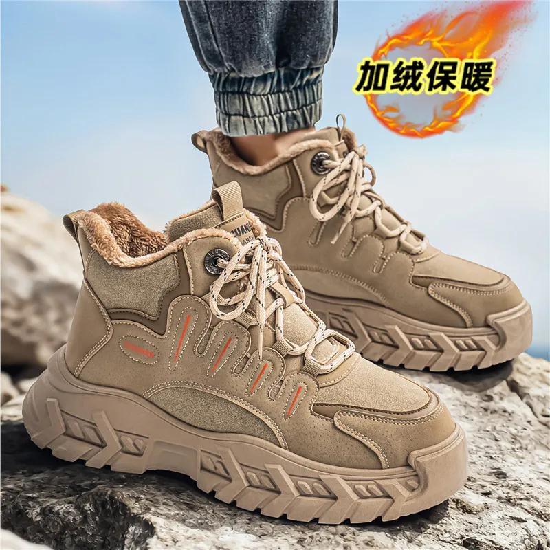 

High Quality Men's Winter Boots Thermal Waterproof Non-Slip Snow Boots Shoes Plush Lined Sneakers Outdoor Hiking Boots for Men