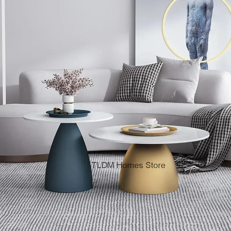 european Modern Coffee Tables blue trendy Luxury Minimalist White Side Table Nordic Aesthetic Stolik Kawowy Home Furniture