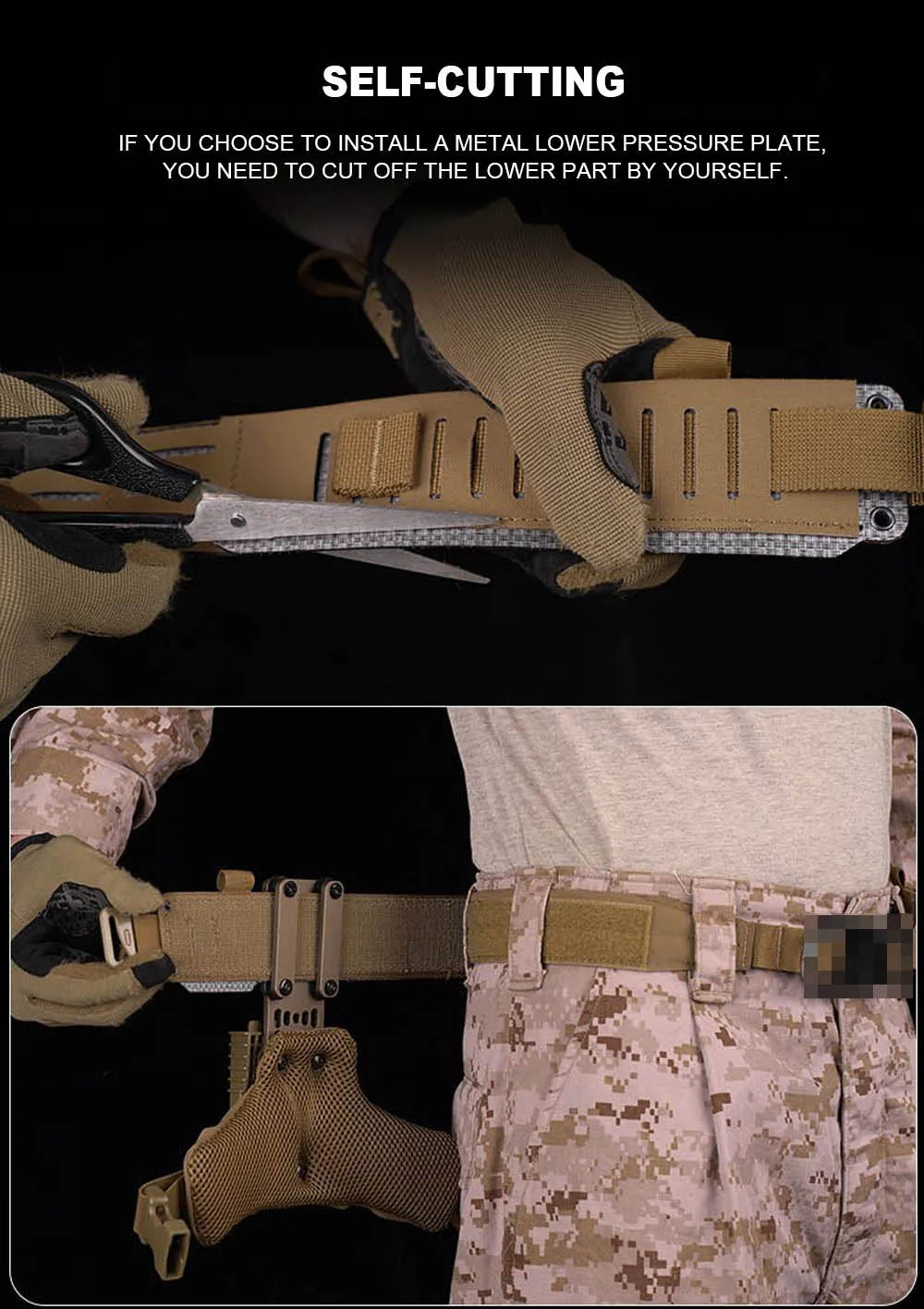 Taktischer Gürtel 2-in-1 mit Schnellverschluss-Metallschnalle für Outdoor-Jagd, Schießtraining, Airsoft, Kampfgürtel mit MOLLE-Magazintasche – Detail 10