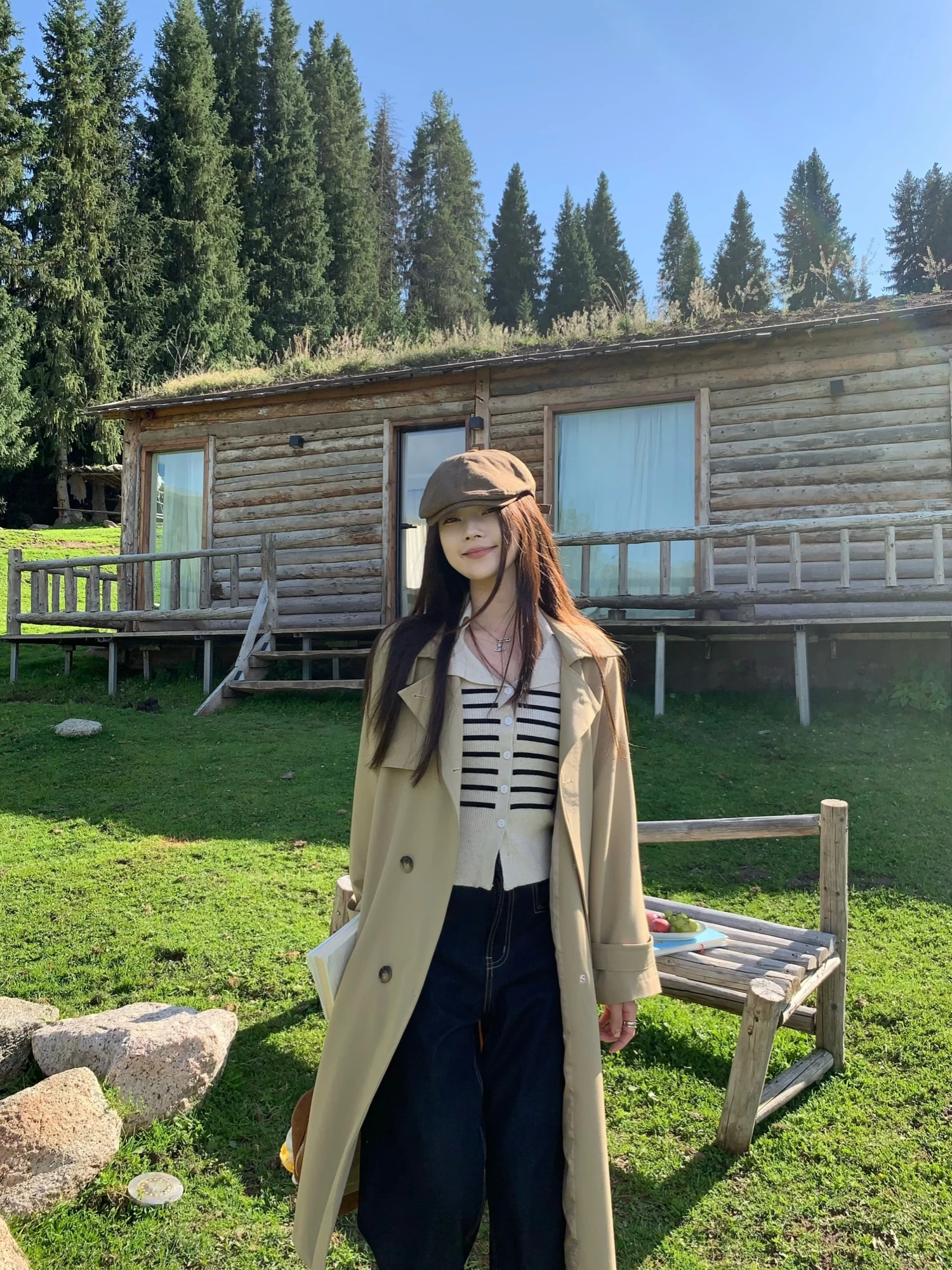 

Classic Khaki Long Coat nini Autumn Entry Tiet Slimming Small Size Versatile Women's Faion Korean Sle Windbreaker