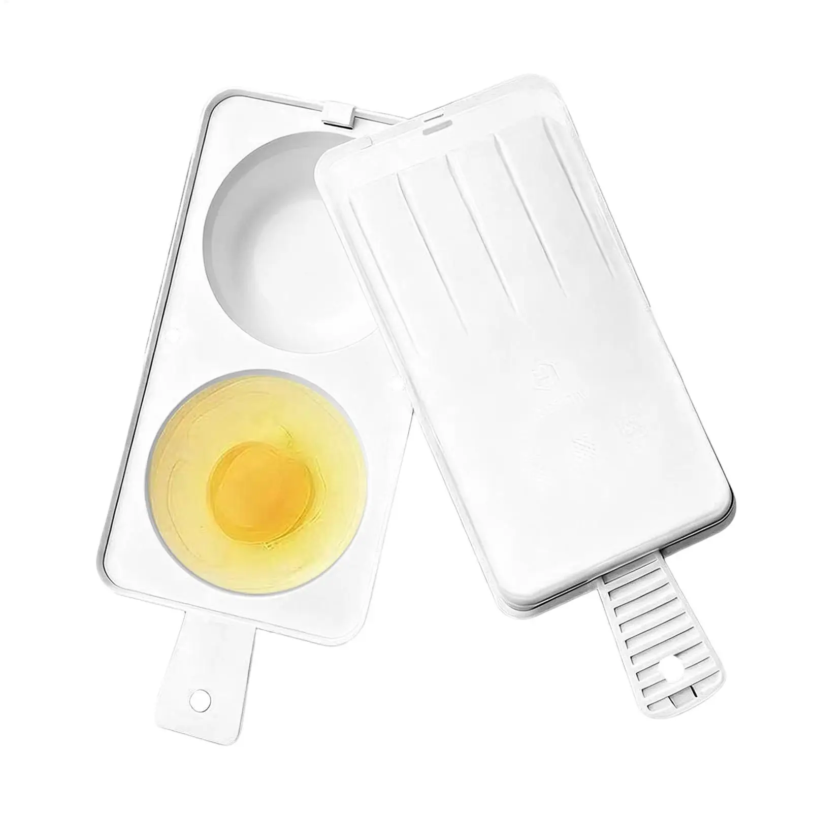 Microwave Egg Cooker 2-Cavity Reusable Breakfast Cooking with Handle Heat Resistant Egg Poacher Cup for Busy Moms Fitness Lovers