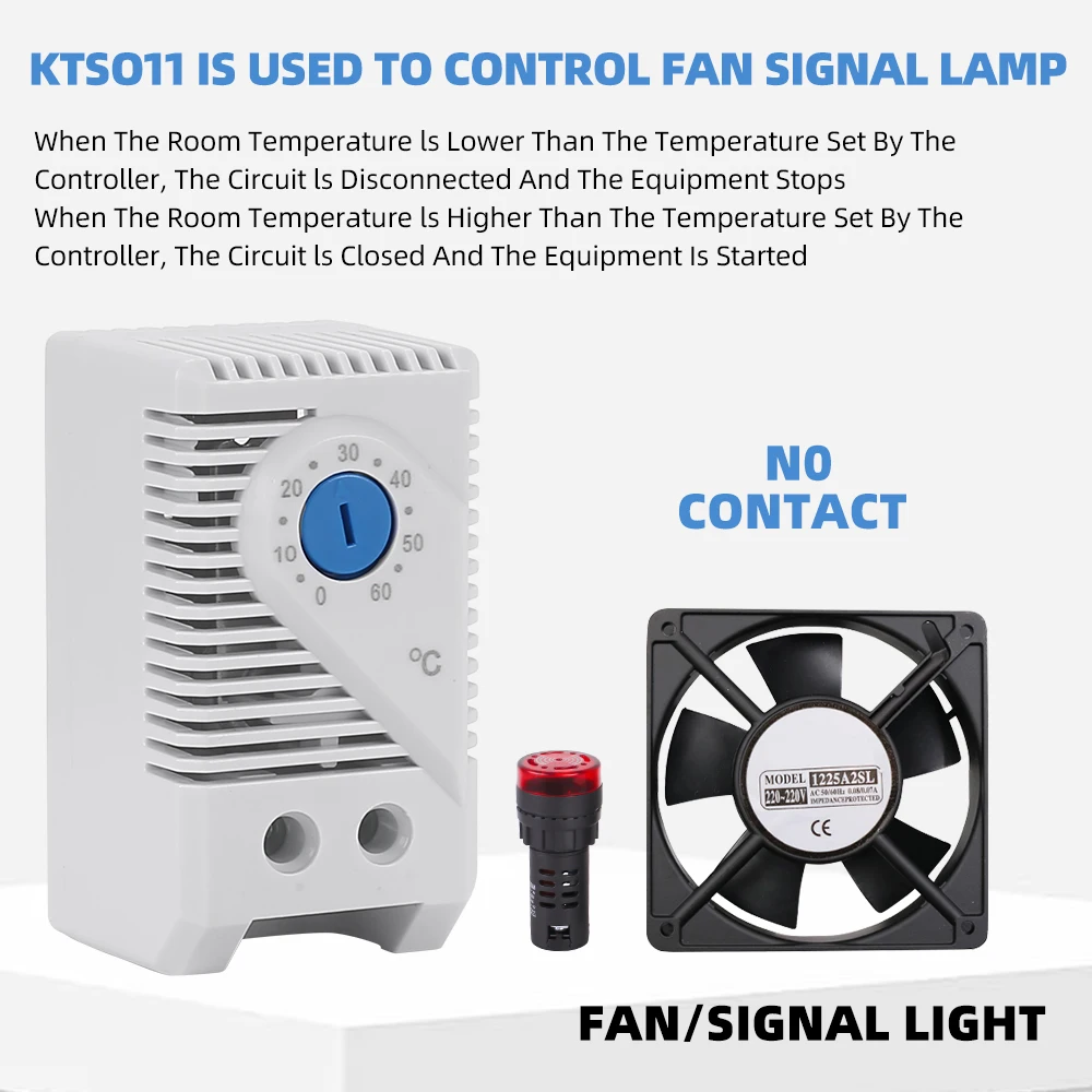 KTO011 KTS011 ZRO011 DIN rail mini compact bimetallic thermostat Mechanical temperature controller Normally open Normally close