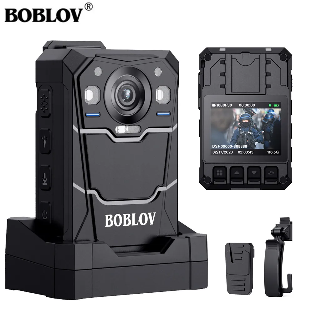 BOBLOV B4K3 2K fotocamera montata sul corpo 128GB 4000mAh batteria 13 ore di registrazione videocamera GPS IP68 fotocamera indossata dal corpo Cam