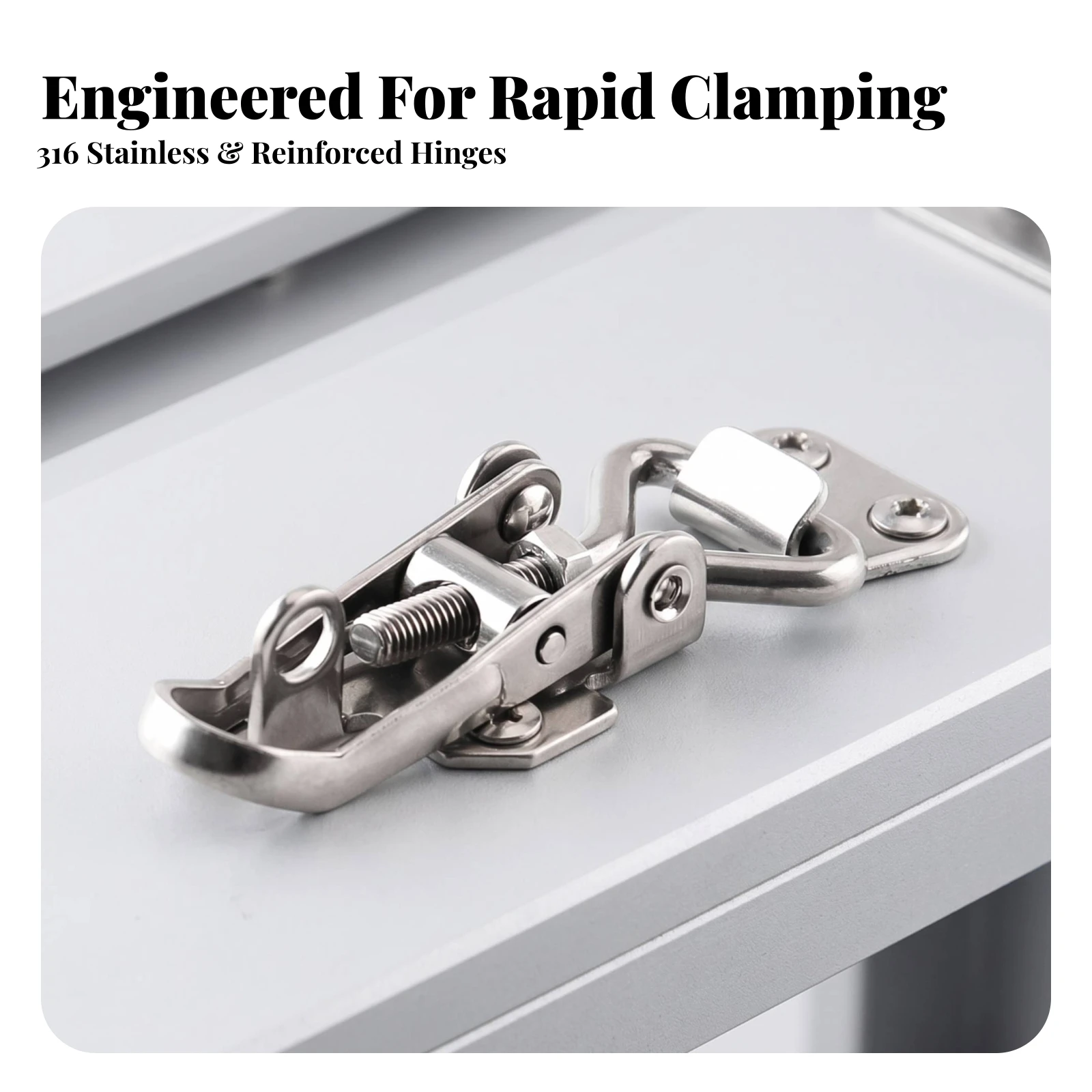 Quick-Release Latch Stainless Steel Spring-Loaded Latch Hasp Compact Quick-Lock Secure for Boat Owners, Marine, Hatch Covers