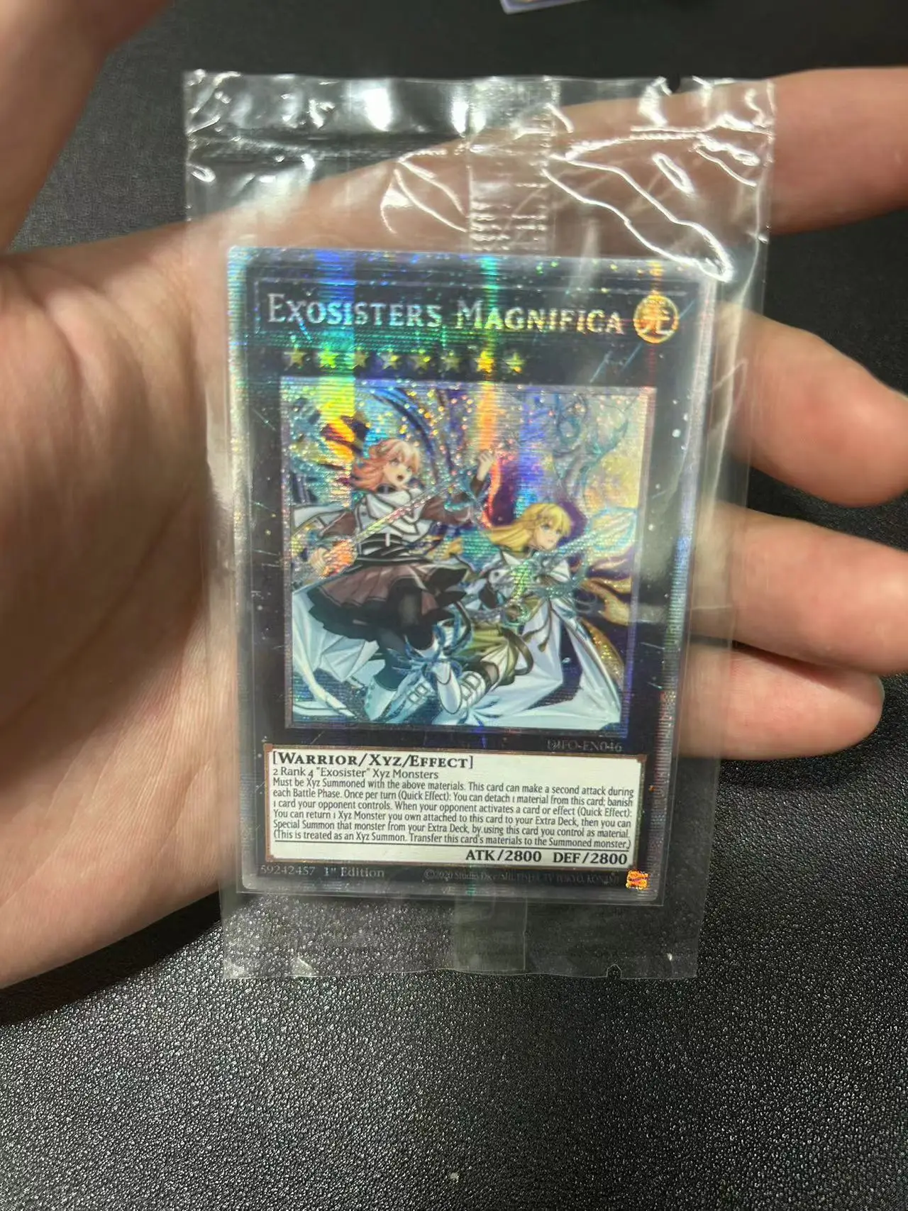 

Yu Gi Oh PrismaticSecret Rare/PSER TCG Exosisters Magnifica(DIFO-EN046) Board Game English Gift Collection Toy Card Not Original