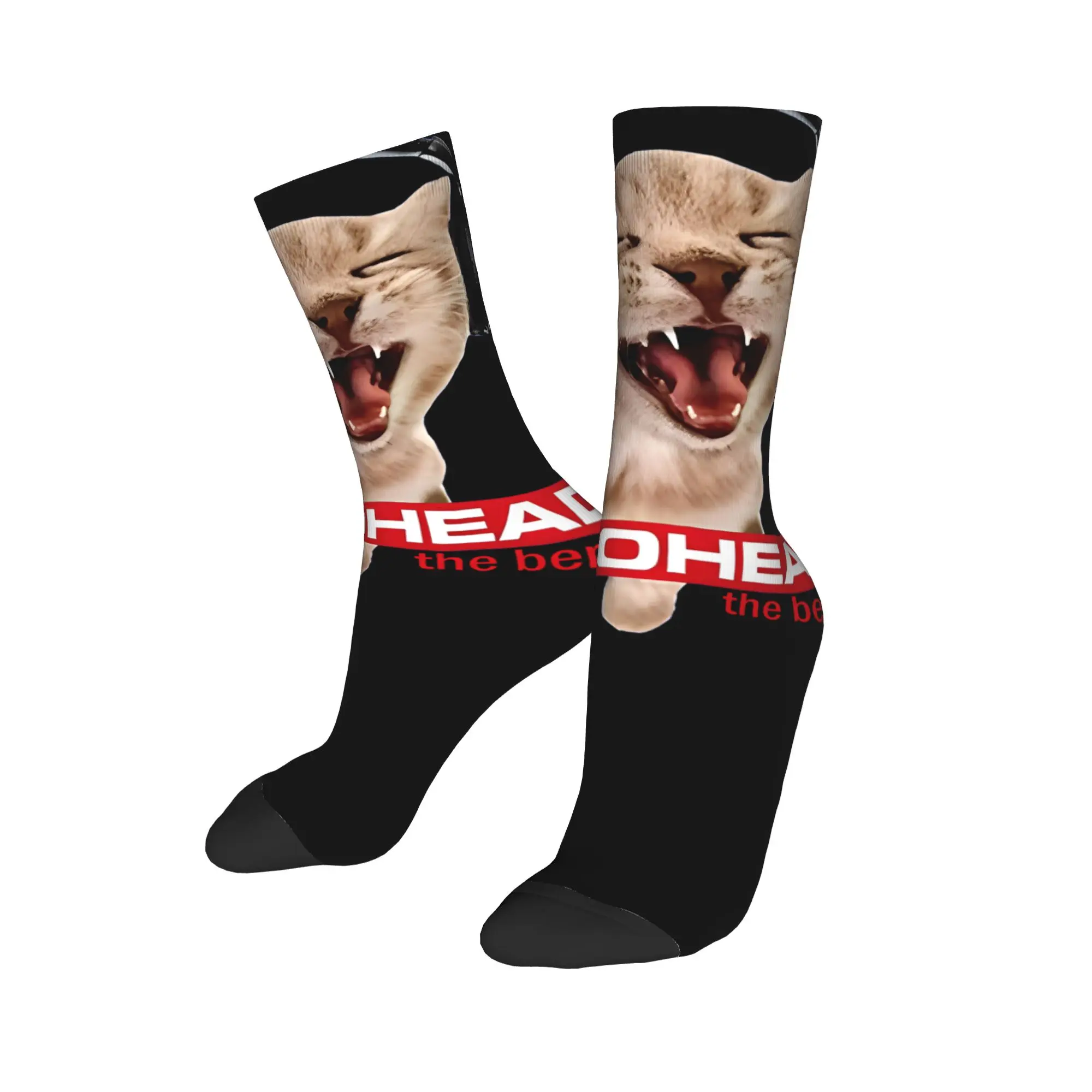 

Модные баскетбольные носки Radiohead Band Album The Bends Cat Meme, полиэстеровые средние носки-трубы для женщин и мужчин, нескользящие