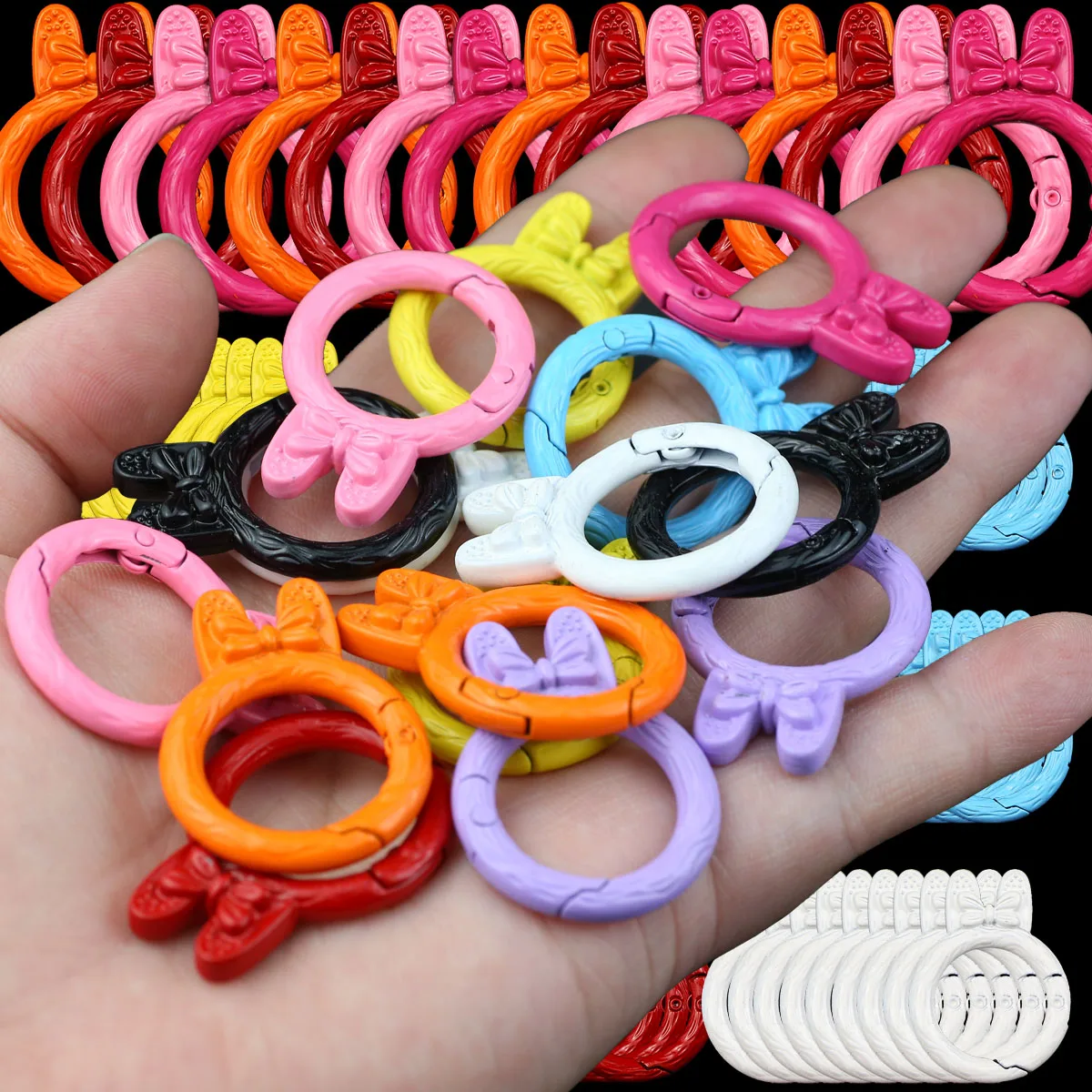 Baking Paint Rabbit Shape eco-friendly Lobster Clasps Hooks Key Chain Label Connector Fits Jewelry Making DIY Accessorie 5-20pcs