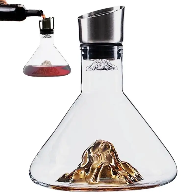 Iceberg ويسكي إناء نبيذ 1500 مللي خالية من الرصاص كريستال مدفق نبيذ Carafe سميكة موزع النبيذ مهوية وعاء بار الملحقات