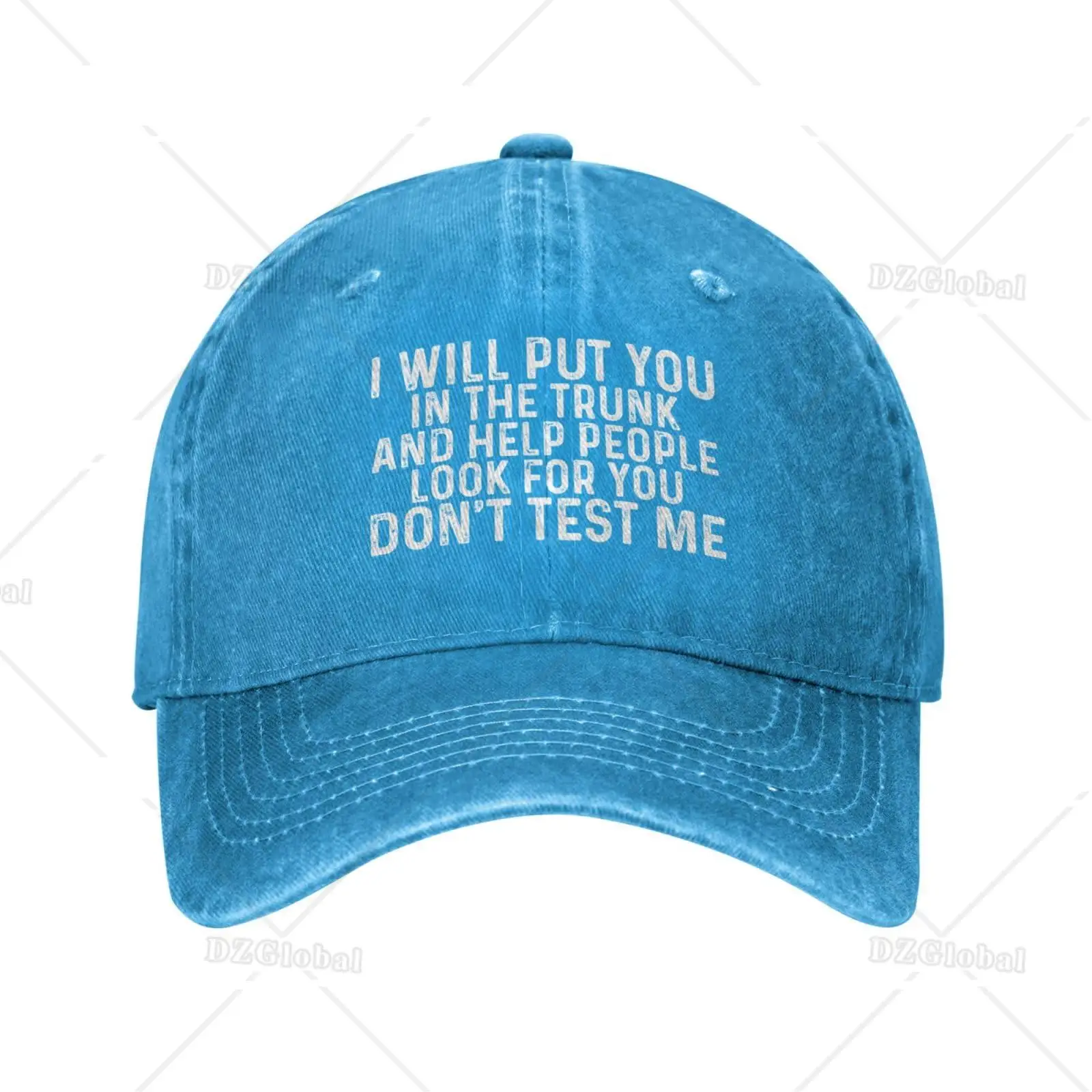 I Wills Put You in The Trunk and Help People Look for You Don't Test Me Cap for Women Baseball Hats Funny Hat Blue