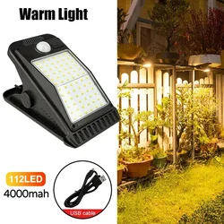 Solar Clip Lights 48/72/112LED Outdoor Courtyard Super Bright Human Body Induction Lighting IP65 Waterproof Garden Wall Light