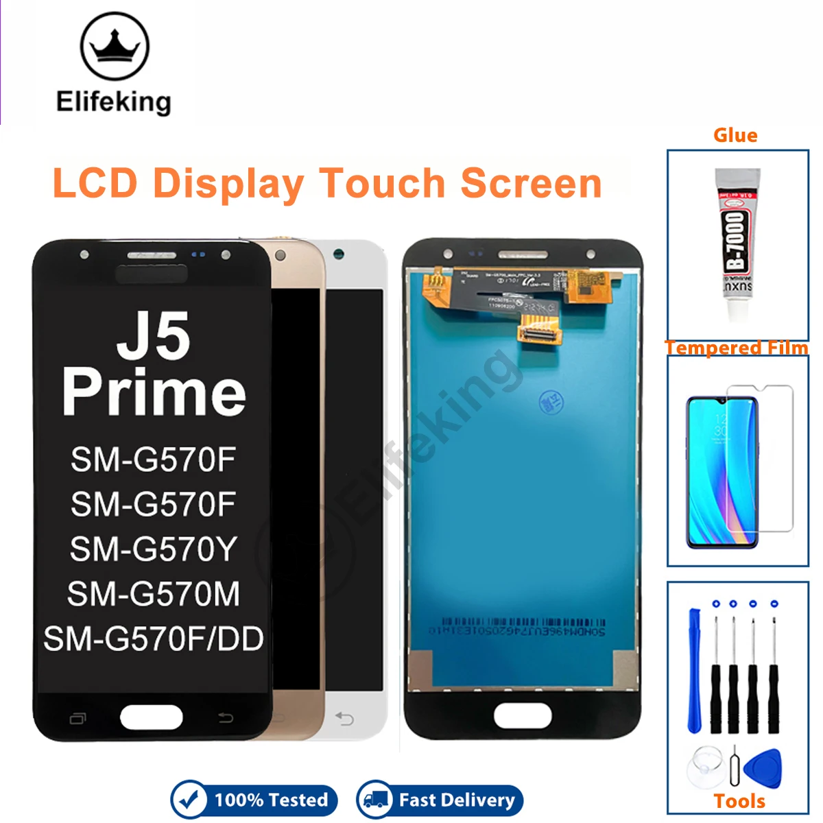 LCD For Samsung Galaxy J5 Prime G570F Display Touch Screen G570Y G570M Digitizer Assembly Replace 100% Tested With Tools AAA+