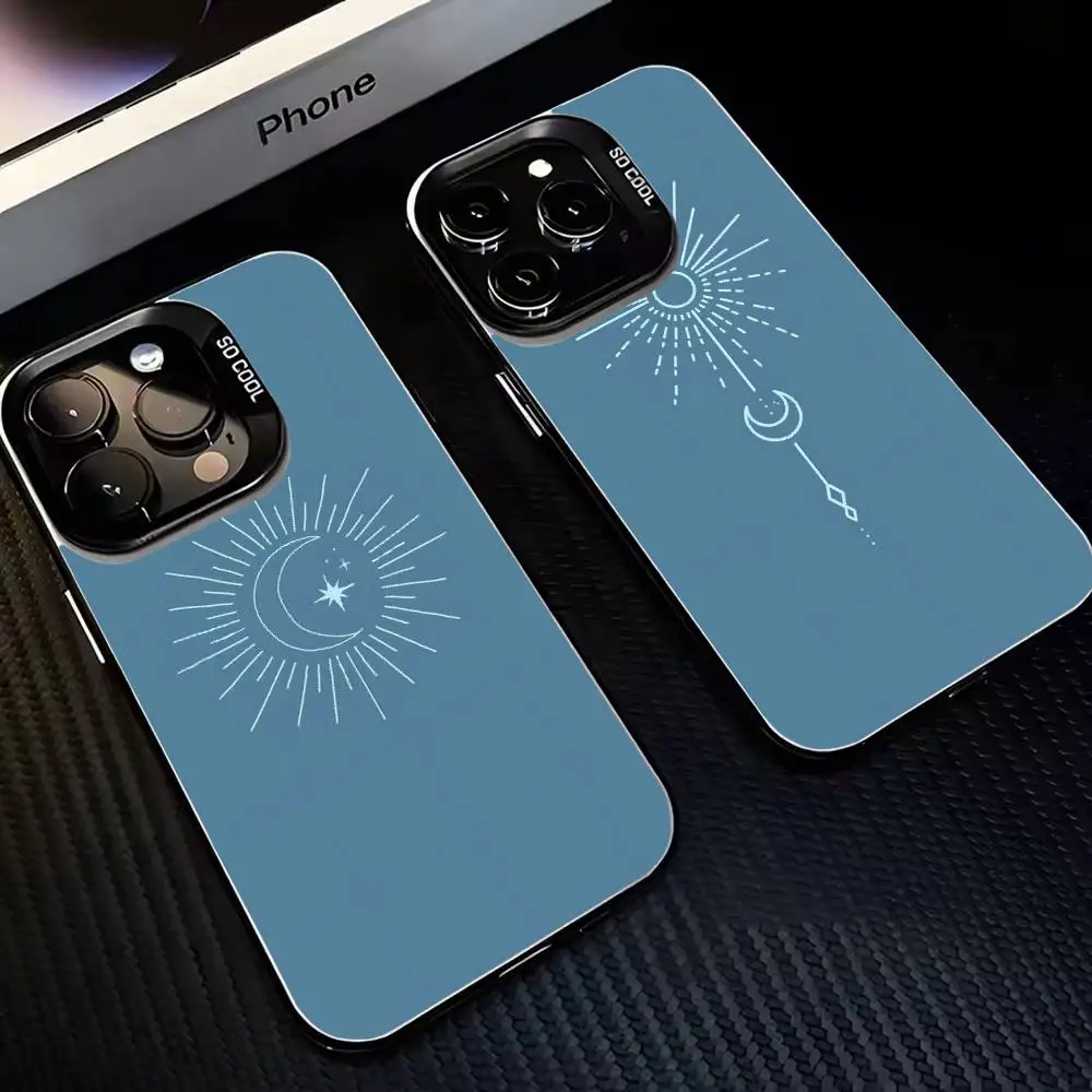 

The moon and the sun Phone Case For iPhone17,16,15,14,13,12,11 Plus,Pro Max Black Matte Shockproof Cover