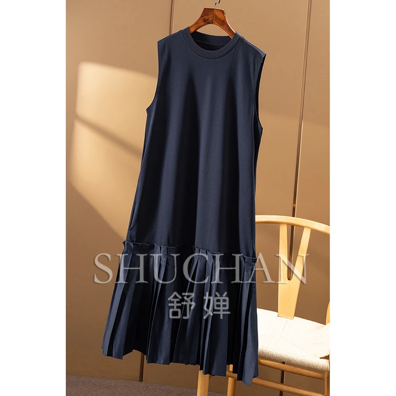 2025 vestido De camiseta sin mangas De algodón nuevo vestido De cumpleaños para Mujer 7W69 Vestidos De Verano Mujer