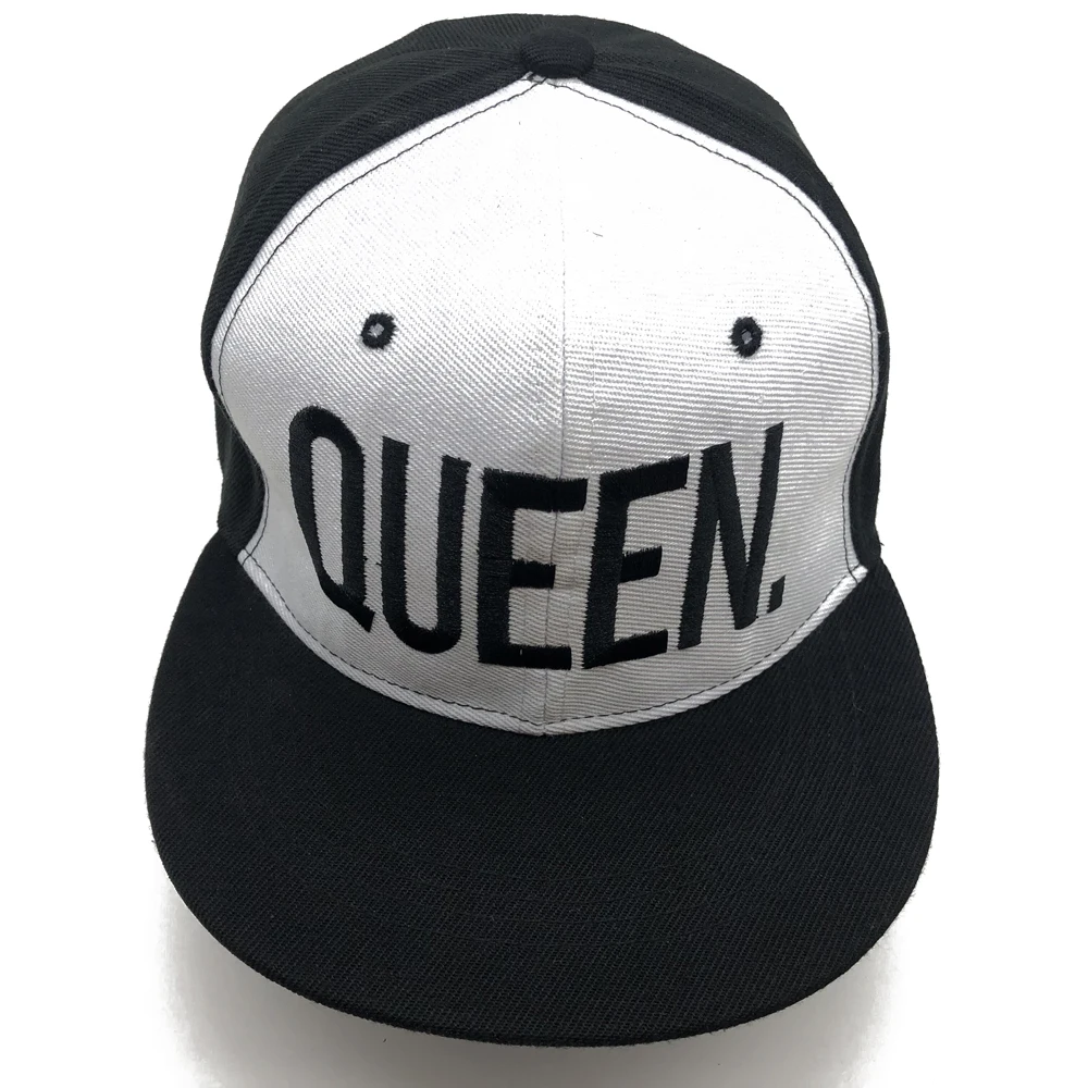 Gorra de béisbol negra Hip Hop Snapback bordada QUEEN para hombres y mujeres