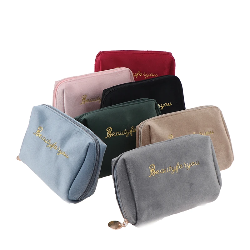 1PCS Velvet Make Up Organizer Soft Girl Lipstick Bag Women Travel Cosmetic Bag Beautician Beauty Case Makeup Bag necessaire