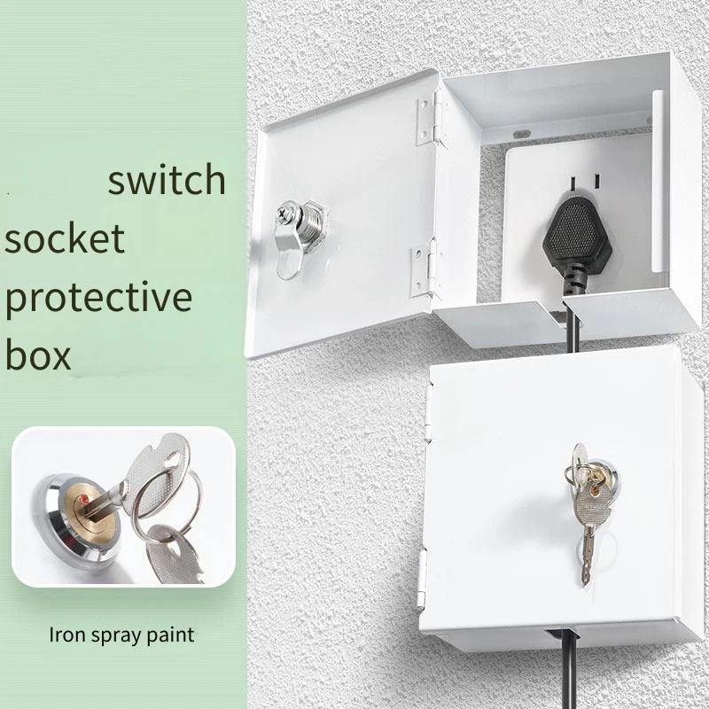 

Защитный короб для розеток, белый, запираемый, жесткий защитный кожух из нержавеющей стали, для выключателей типа 86, с противоугонным замком