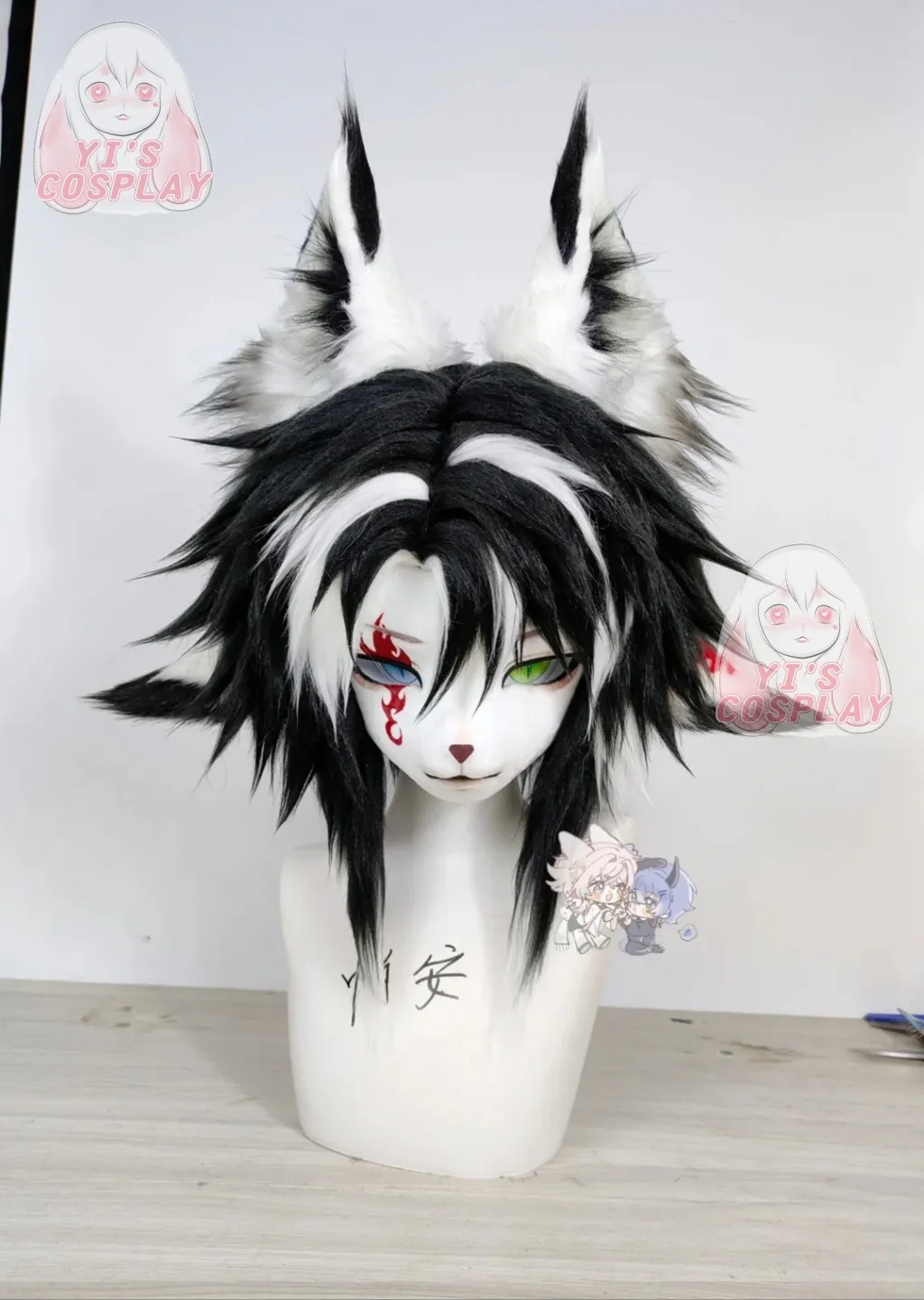

Yis косплей на заказ пушистая голова голова кигуруми косплей Kemono Fursuit гарнитуры ручной работы Beast индивидуальный меховой костюм Kemono голова