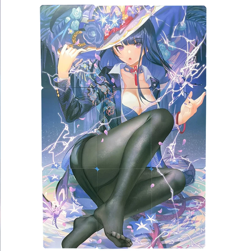 

9Pcs/set 60X87Mm Self Made Genshin Impact Beelzebul Puzzle Card Girl Anime Game Peripherals Collection Puzzle Card Gift Toy