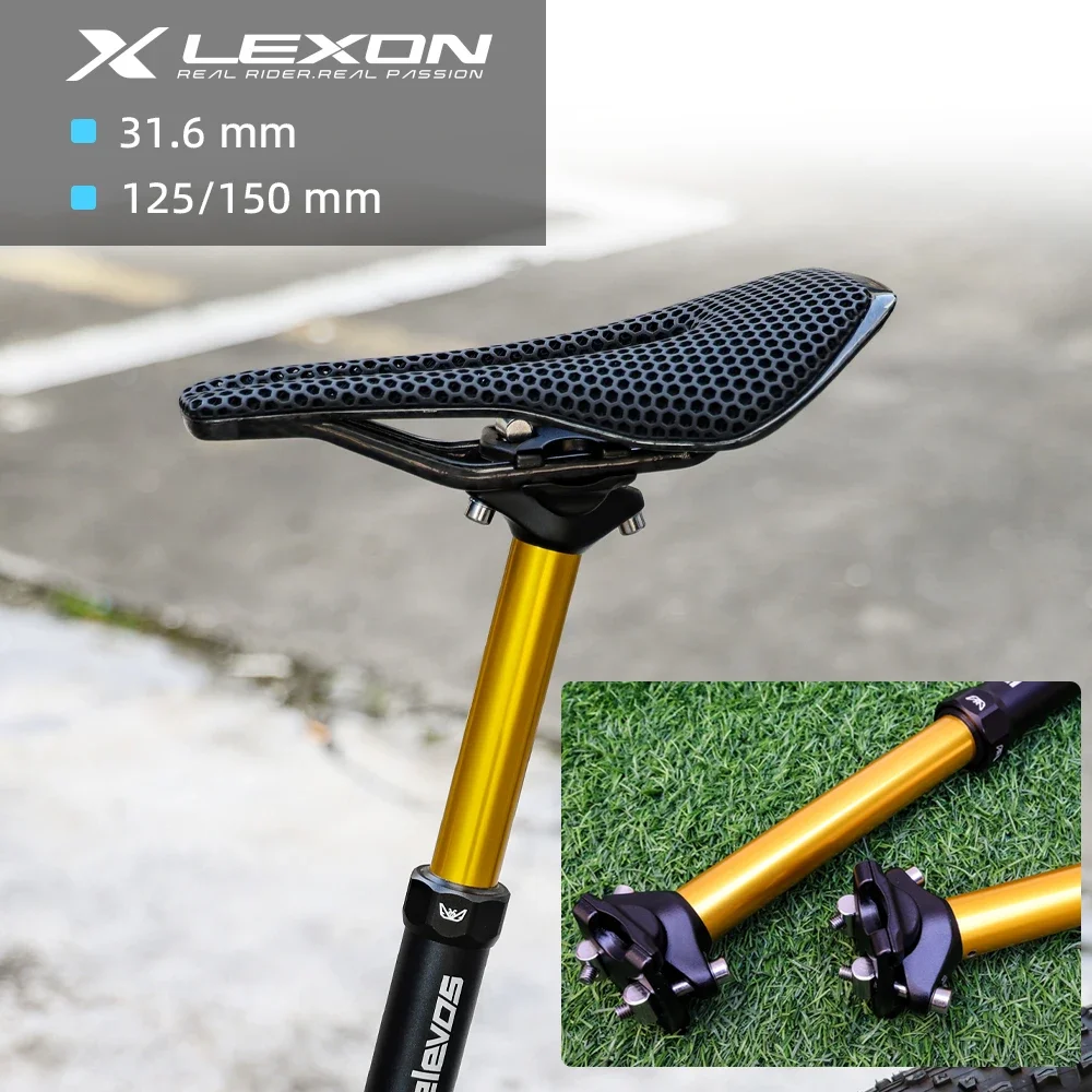 ELEVOS MTB tija de sillín con cuentagotas 31,6mm 125mm/150mm Cable interno de tracción hacia abajo Control remoto tija de sillín con suspensión ajustable