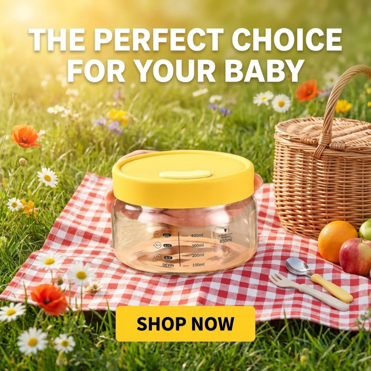 Meal Prep Yellow - Borosilikatglas Mahlzeitvorbereitungsschüssel mit Gelbem Silikondeckel, Dampfauslass