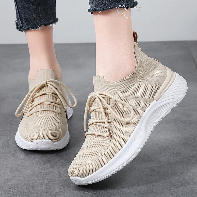 

2025 New Women's Anti-slip Lightweight Flat Sneakers Mesh Breathable Casual Sports Shoes Running and Walking Shoes Zapatillas