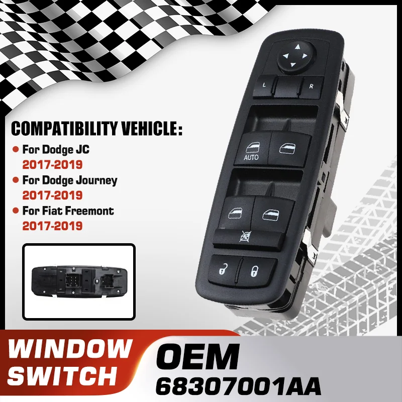 

For Dodge JC Dodge Journey Fiat Freemont 2017-2019 Electric Power Window Control Switch Button 68307001AA 68307001AB 14+6 Pins