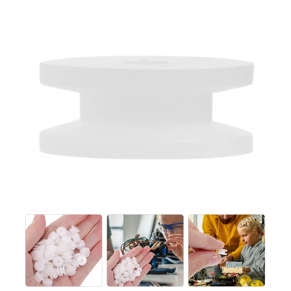 

50Pcs Mini Plastic Belt Pulley Gear Wheel 9.3mm Diameter for DIY Toy Model Accessories