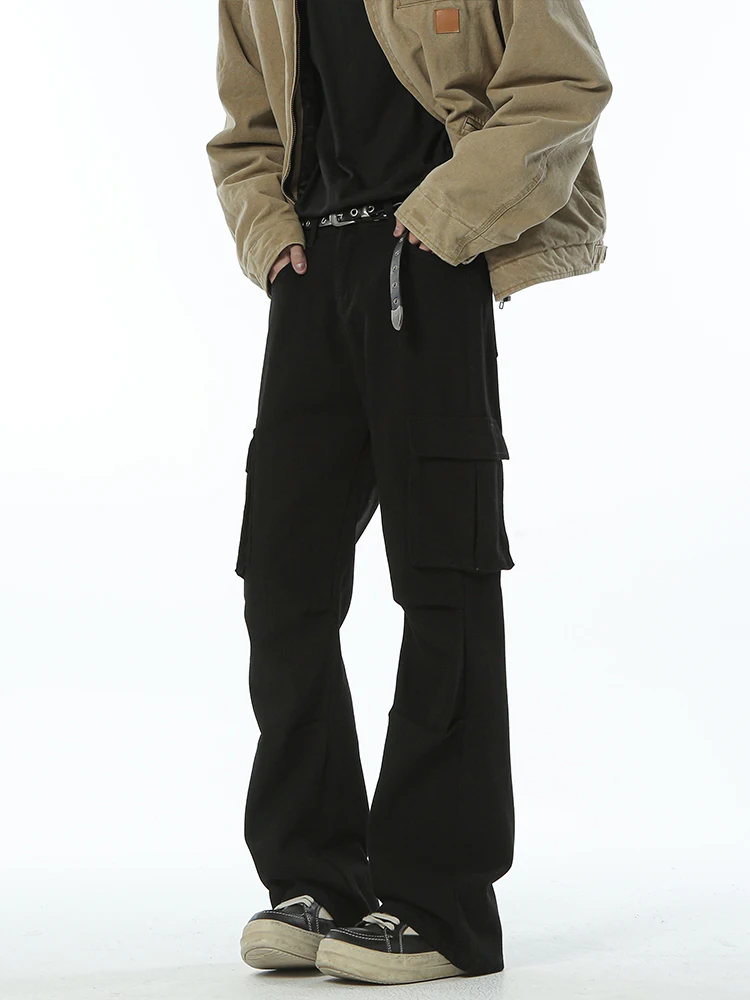 

American Style Wide Leg Jeans Men's Spring Autumn New Loose Straight Casual Trousers Workwear Classic Retro Design Jeans