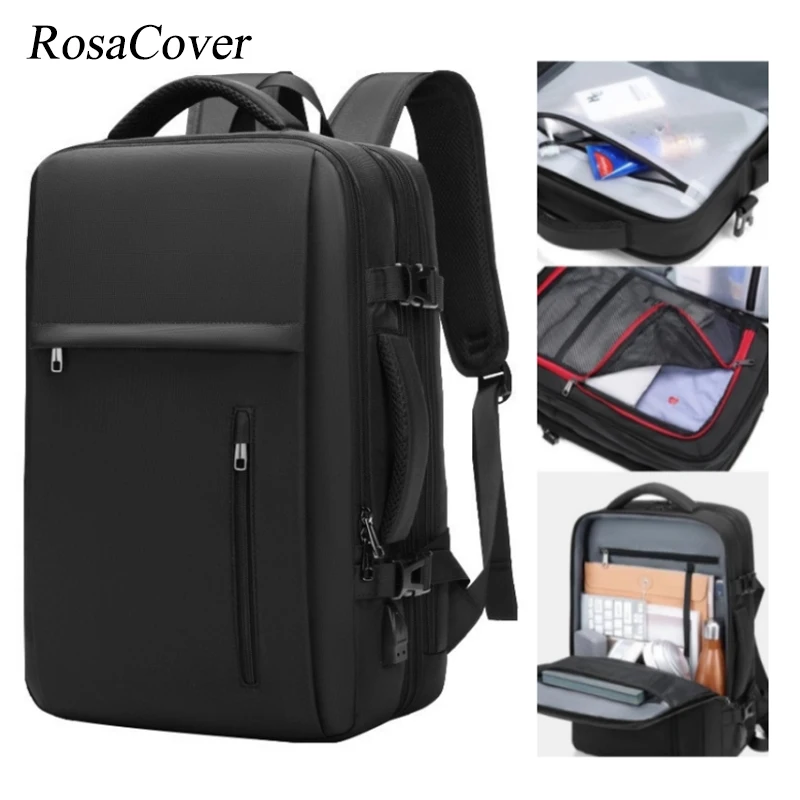 

Men's 15.6 Inch Expandable Laptop Backpack USB Charging Notebook Backpack Travel Outdoor Rucksack School Bag For Male Mochilas