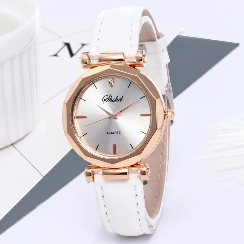 Fashion Women Leather Casual Watch Luxury Analog Quartz Crystal Wristwatch Luxury Women\'s Casual Watches Watch for Women Relogio