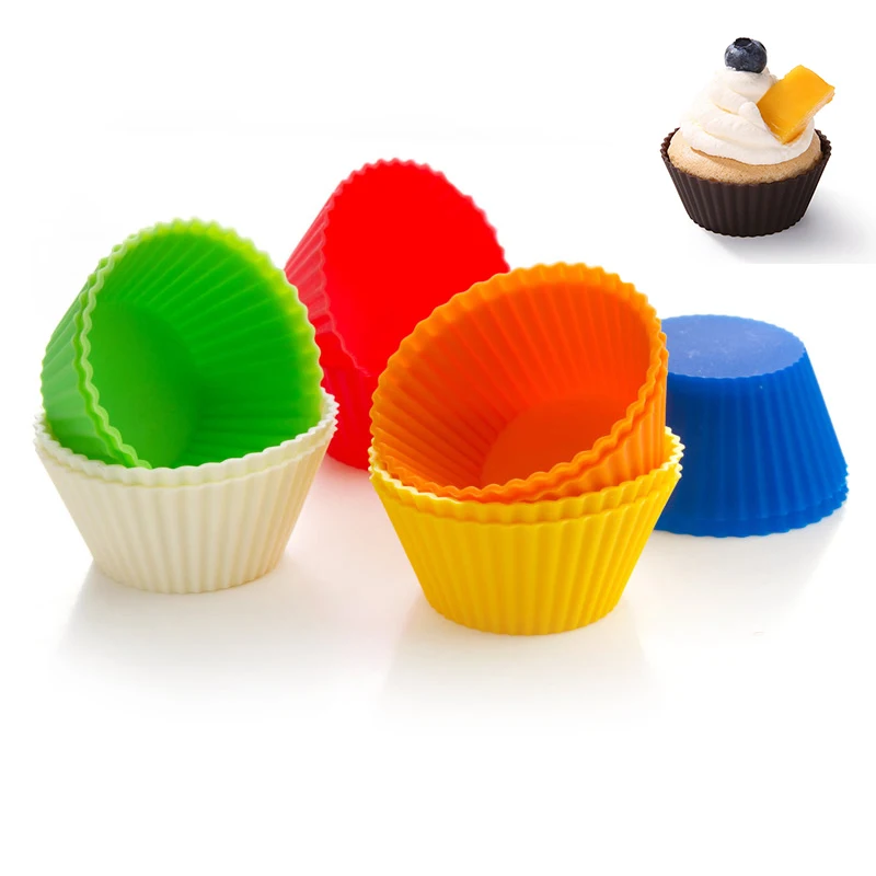 

4/12pcs Silicone Cake Cup Round Shaped Mini Muffin Cupcake Baking Molds Home Kitchen Cooking Supplies Cake Decorating Tools