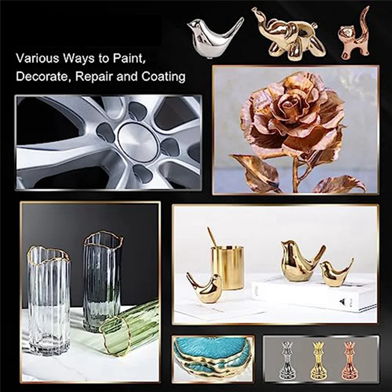 Хромированные маркеры с жидким зеркалом, 3-цветные перманентные металлические маркеры, большая область нанесения на 2-3 мм, глянцевые, водонепроницаемые