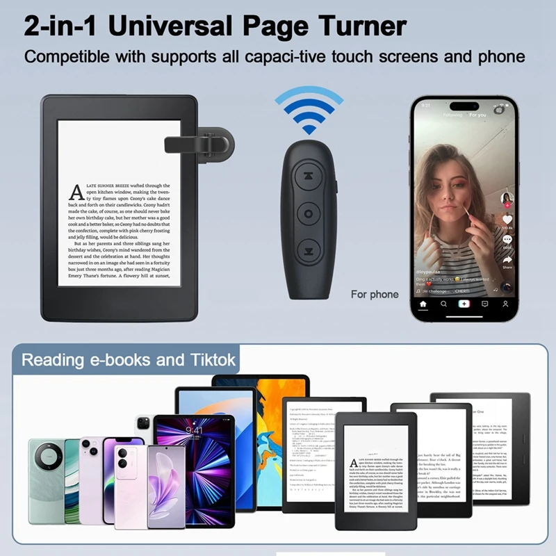 NEW-Page Turner For Tiktok Page Turner Clicker For Kindle Paperwhite Oasis Kobo Ereaders For Android Tablets Reading Novels