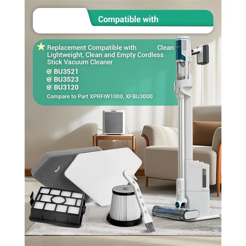 A83G-para Shark BU3521 y Shark BU3523, repuesto de filtro HEPA Compatible con aspiradora de palo inalámbrico limpio y ligero