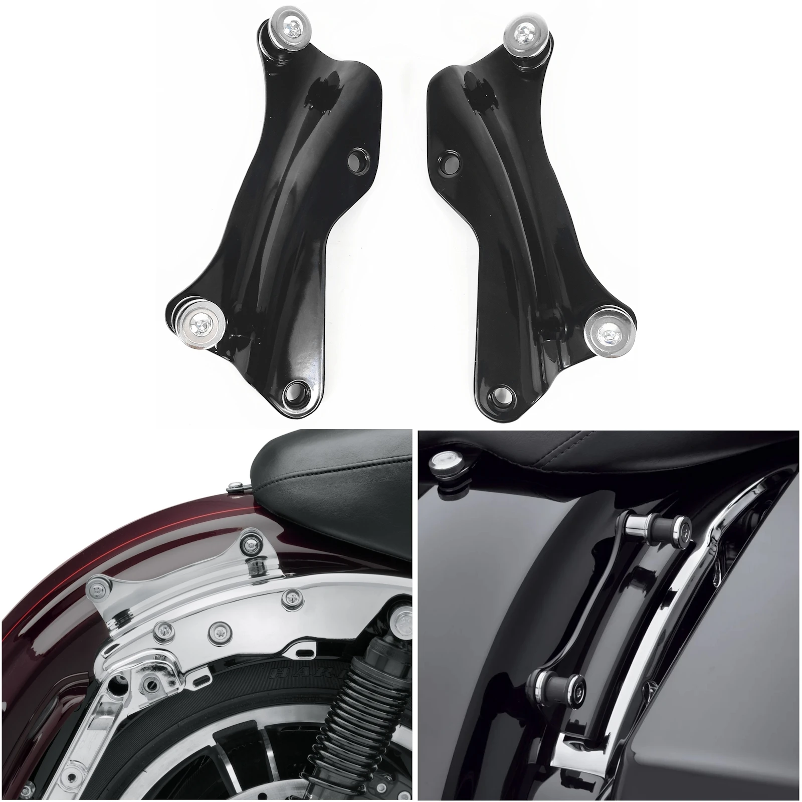 

10.7“ Top Case Moto Rear Trunk Box With Luggage Rack Mounting Base Plate Inner Carpet Turn Signal Light For H-D Touring 09-26
