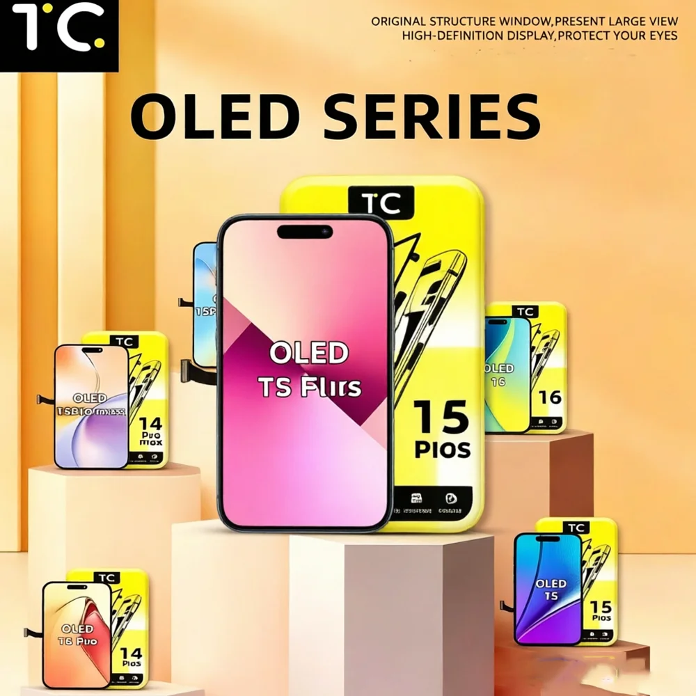 TC OLED For iPhone 16 13 14 Pro Max 17 17 Pro 17Promax LCD High Brightness FHD Display Solves Non-genuine Screen Pop-up