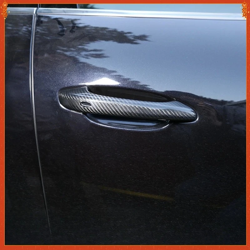 

For Porsche Macan Real Dry Carbon Fiber Exterior Decoration Glossy Door Handle Shell Cover Modification Body Kit Accessories