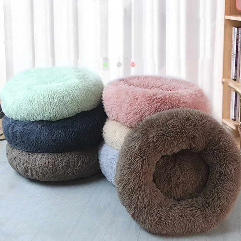 Cat Kennel Dog Kennel Plush Round Winter Warm Mat Pet Kennel Dog Mat Dog Bed Pet Supplies