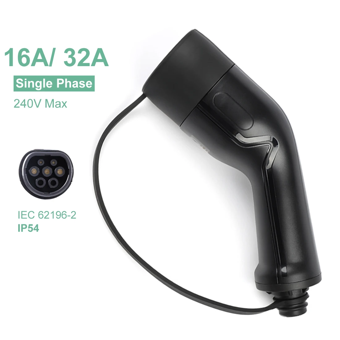 Cargador de coche eléctrico EV enchufe tipo 2 hembra UE Mennekes EVSE conector de carga lateral para vehículo 220 -240V 16A 32A monofásico