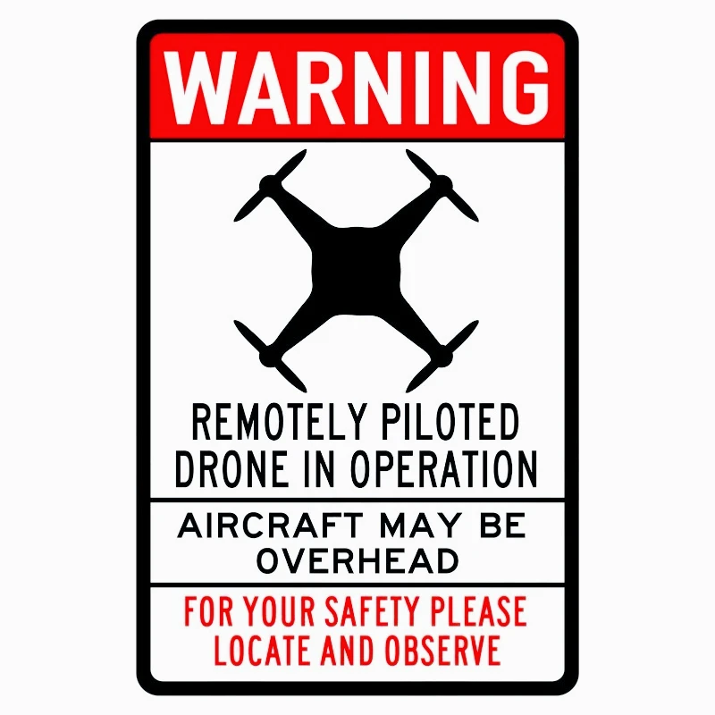 Car decoration stickers FOR Warning: The drone is above the operating aircraft   20CM PVCKK