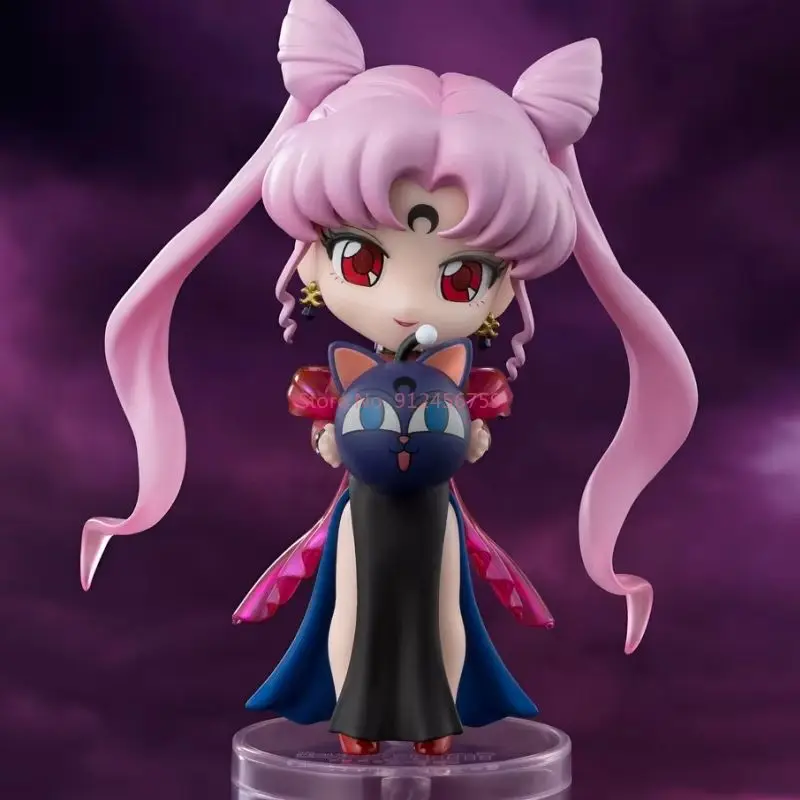 ​ Oryginalna figurka Bandai Figuarts Mini Sailor Moon Black Lady z okazji 30-lecia, anime, figurka kolekcjonerska, ozdoba, model, zabawka, prezent