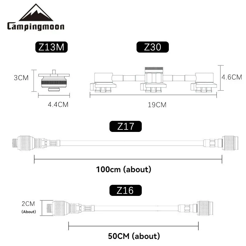 CAMPINGMOON 3 in 1 Butane Adapter Extension Hose Split Furnace Adapter Gasagnetic Suction Head Connector for Camping