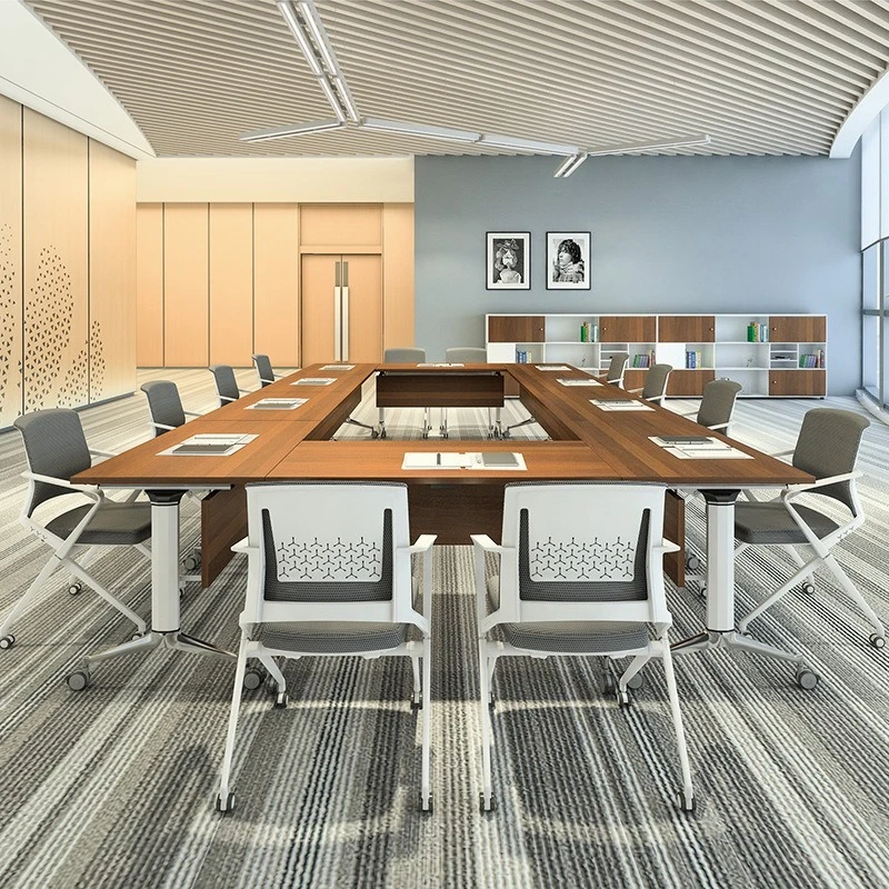 Roue, avec déflecteur, table de formation, multifonction, mobile, négociation, table pliante