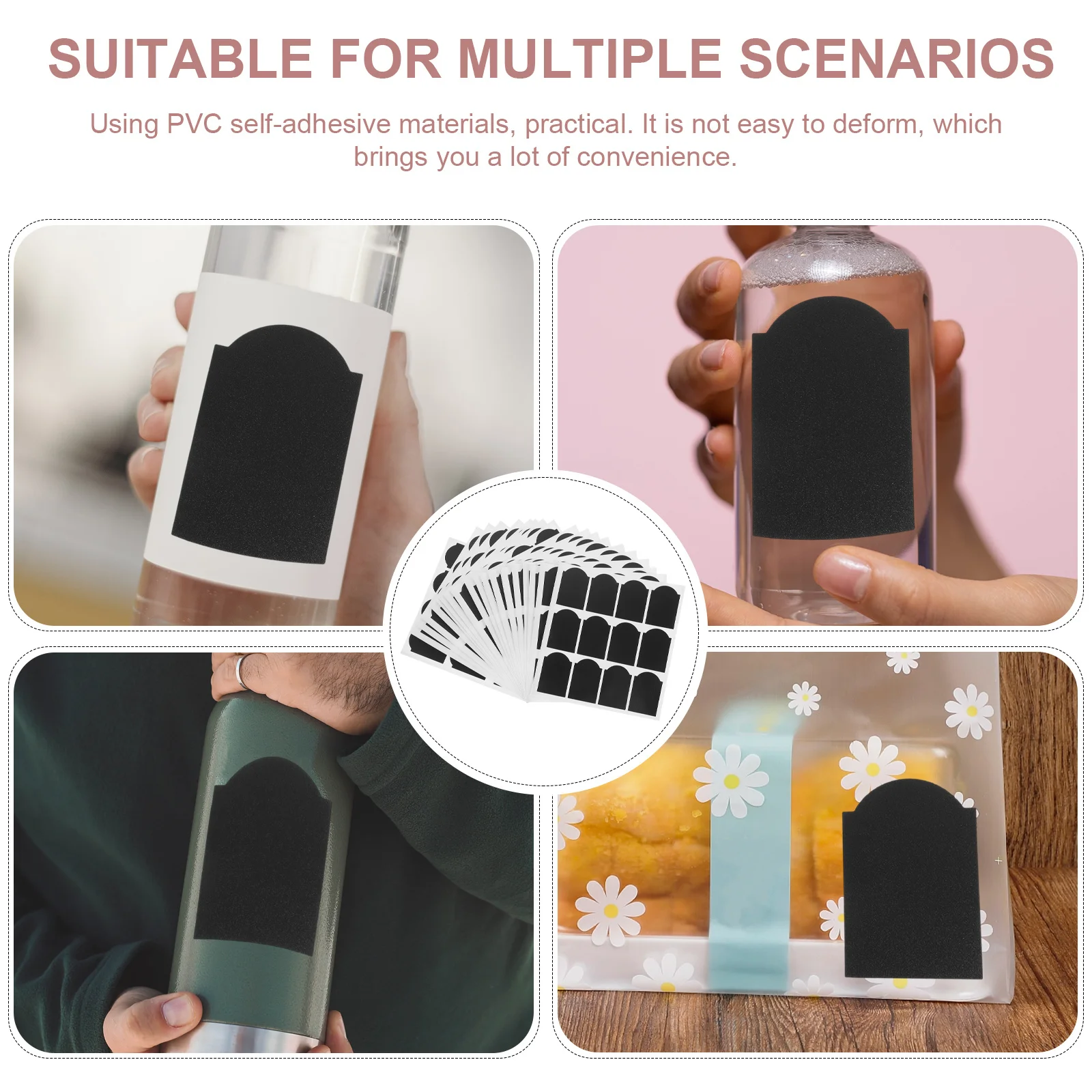 المدمجة 20 ورقة تسميات المسح الجاف ملصقات السبورة زجاجة فارغة جرة الشارات متعددة الوظائف مكتب التموين التصنيف #6