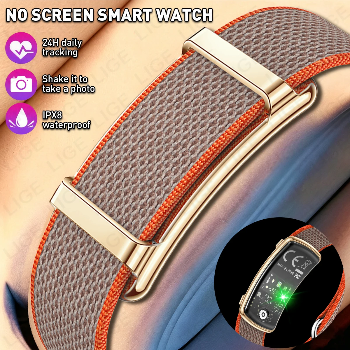 LIGE 2026 New No Screen Smartwatch Smart Band Multi Sport Modes Wristbands Heart Rate Blood Oxygen Sleep Monitor Fitness Tracker