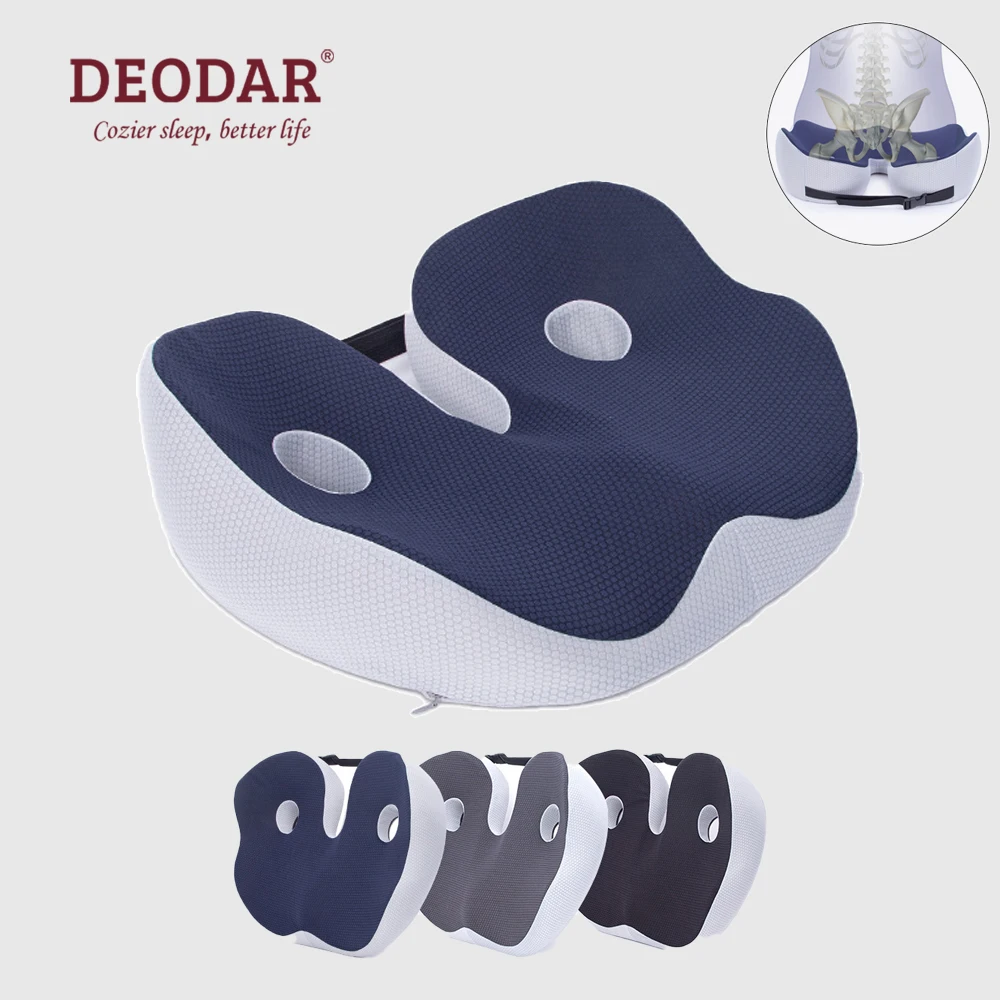 Deodar z pianki Memory Sit Bone Relief poduszka siedziska na tyłek dolne plecy Hamstrings biodra Ischial Tuberosity zmniejszyć zmęczenie na krześle